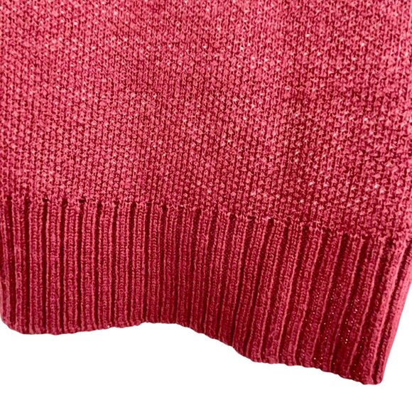 BLOOMCHIC Ombre Knit Sweater Cabernet & Pink Scoop Neck Oversized Pullover 12 - Picture 11 of 15